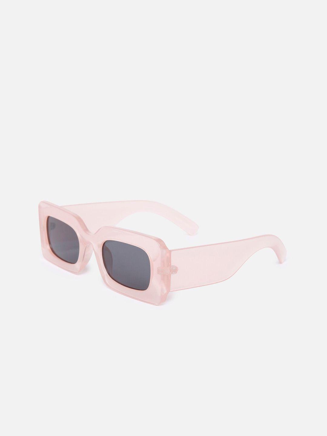 vero moda women pink lens & pink square sunglasses