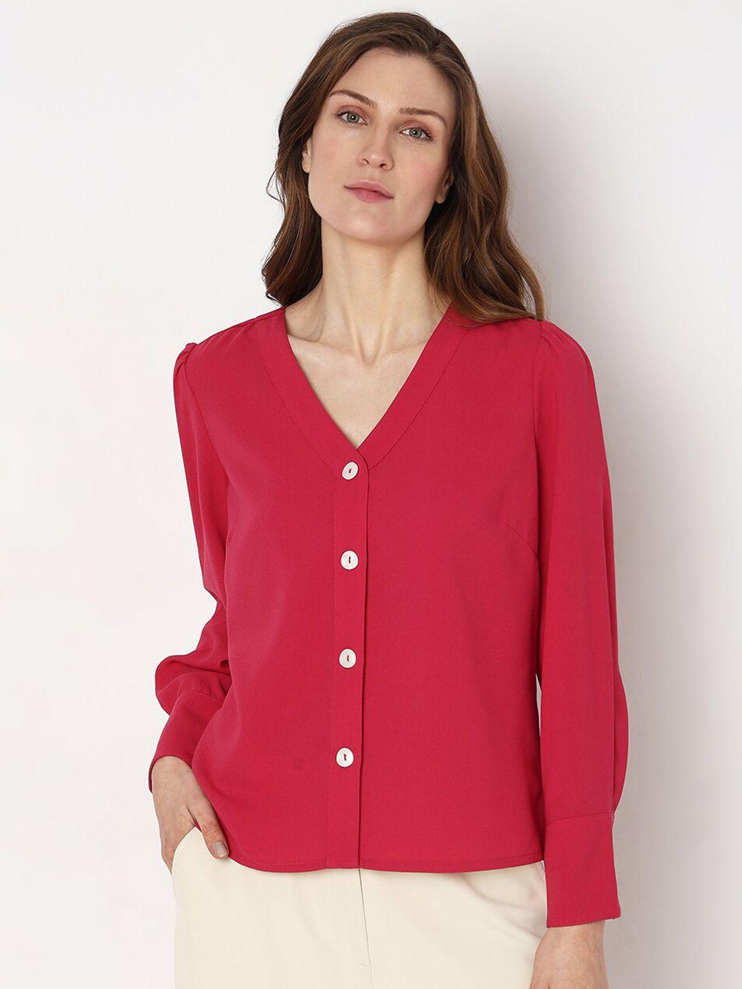 vero moda women red opaque casual shirt