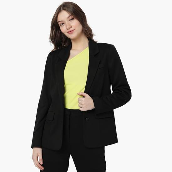 vero moda women solid notched lapel formal blazer