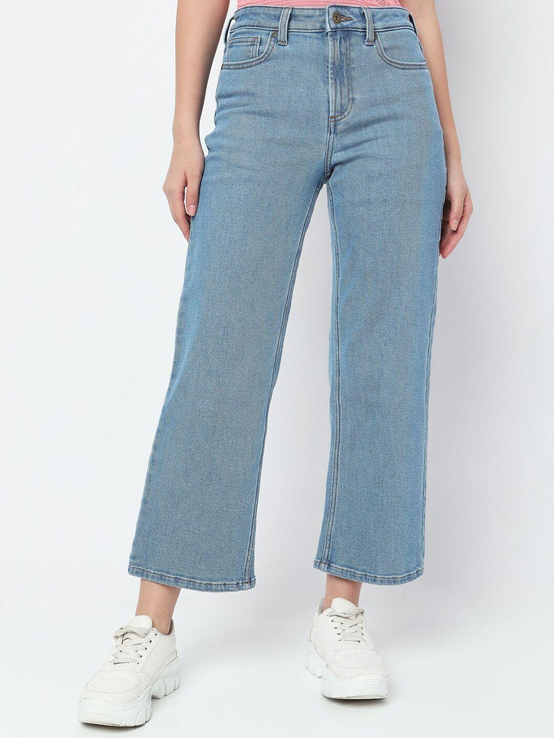 vero moda women straight fit high-rise cotton jeans