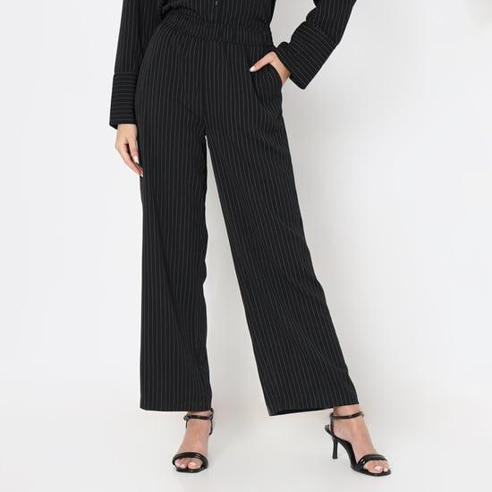 vero moda women striped flared trousers