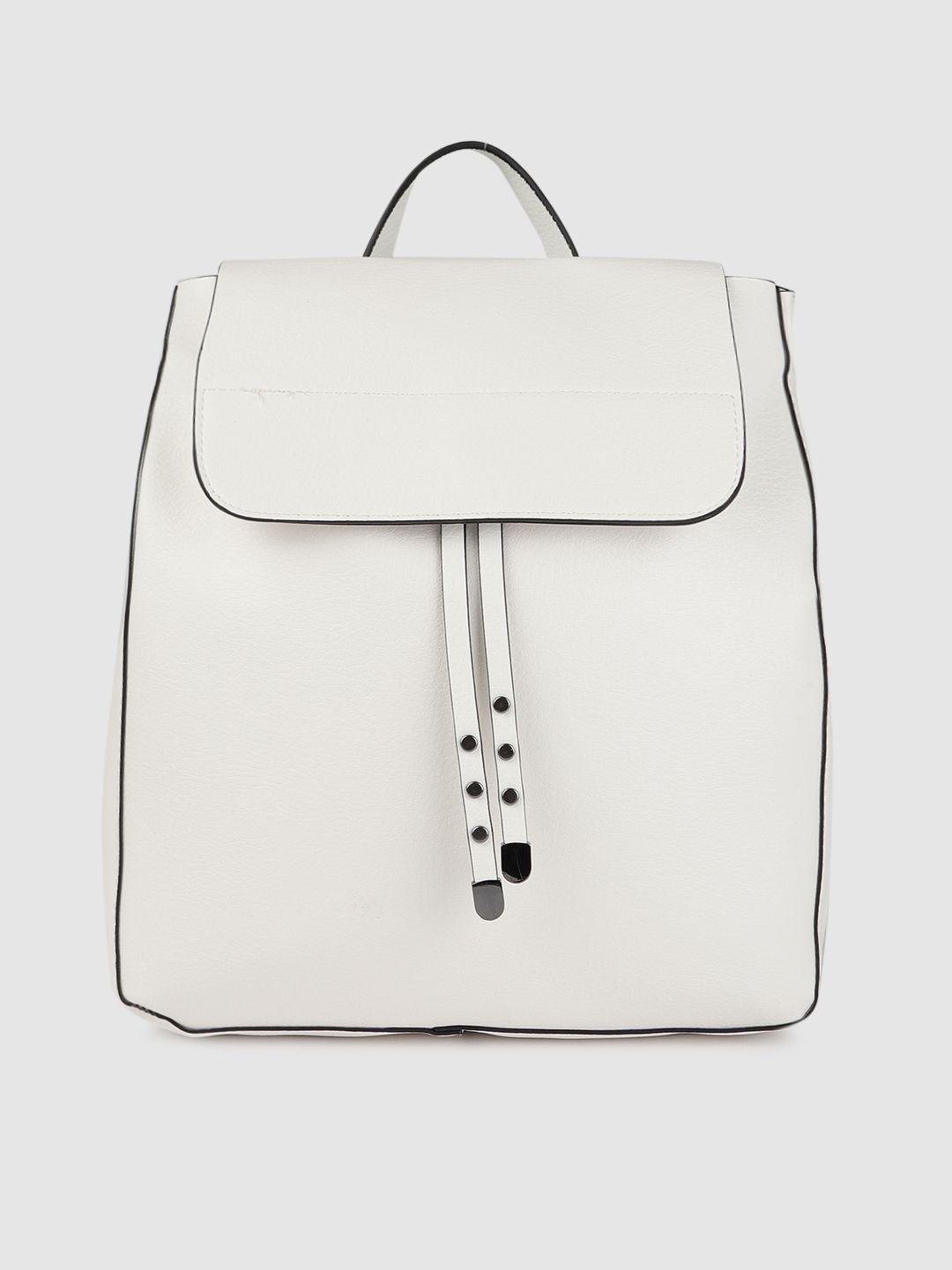 vero moda women white solid backpack