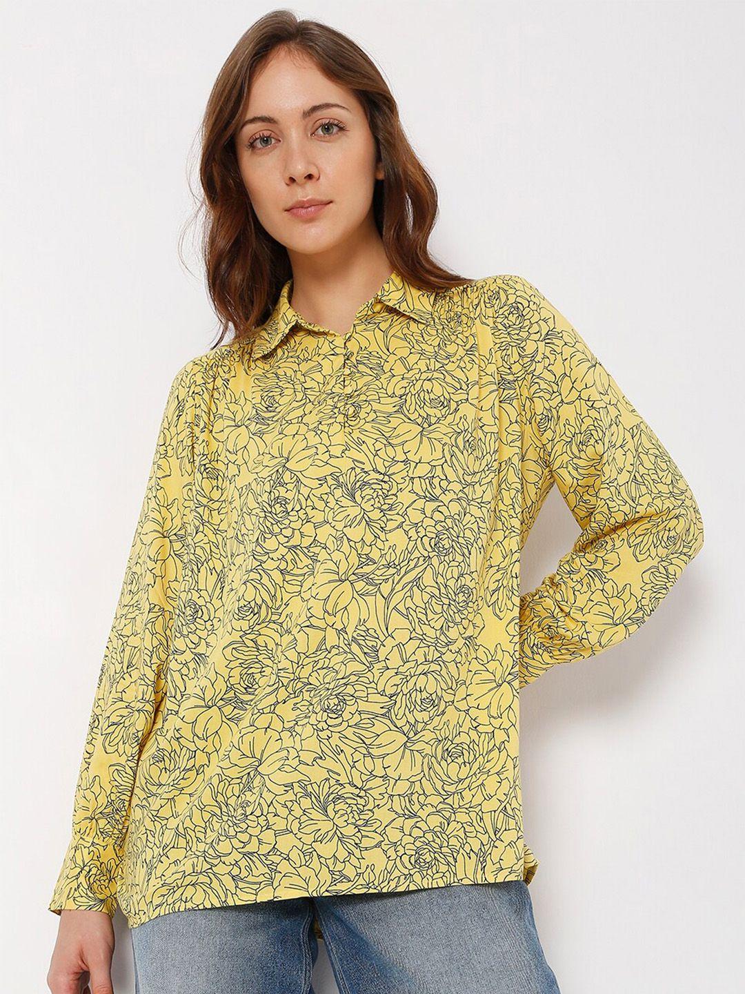 vero moda yellow floral print top