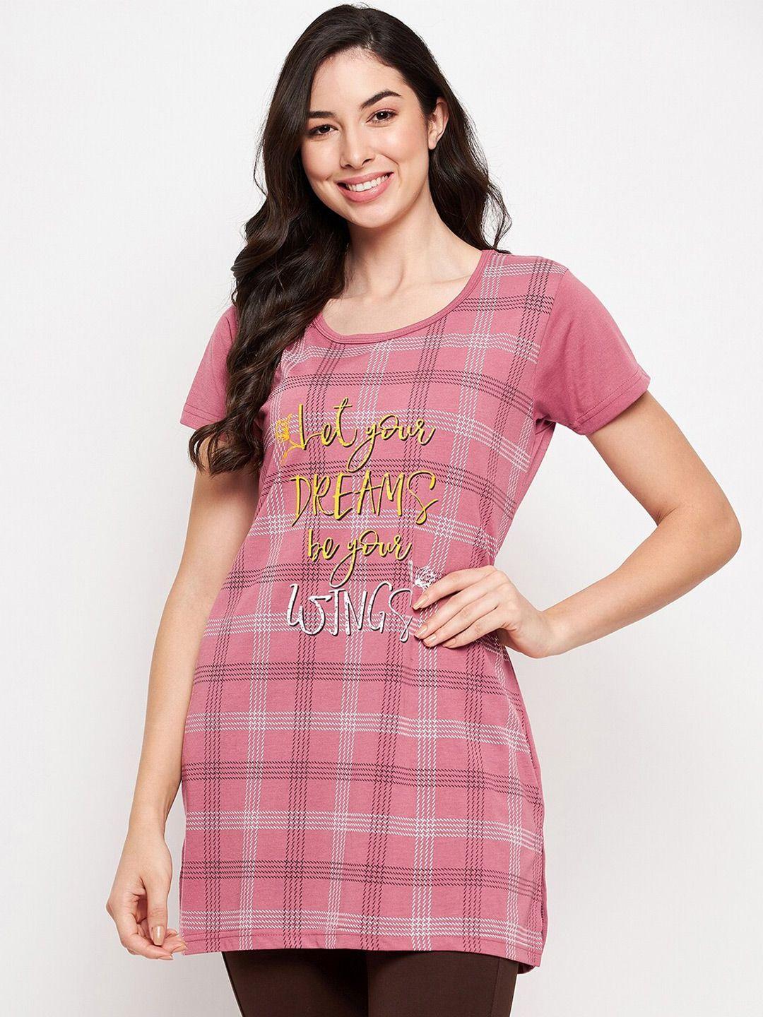 vero amore checked longline cotton t-shirt