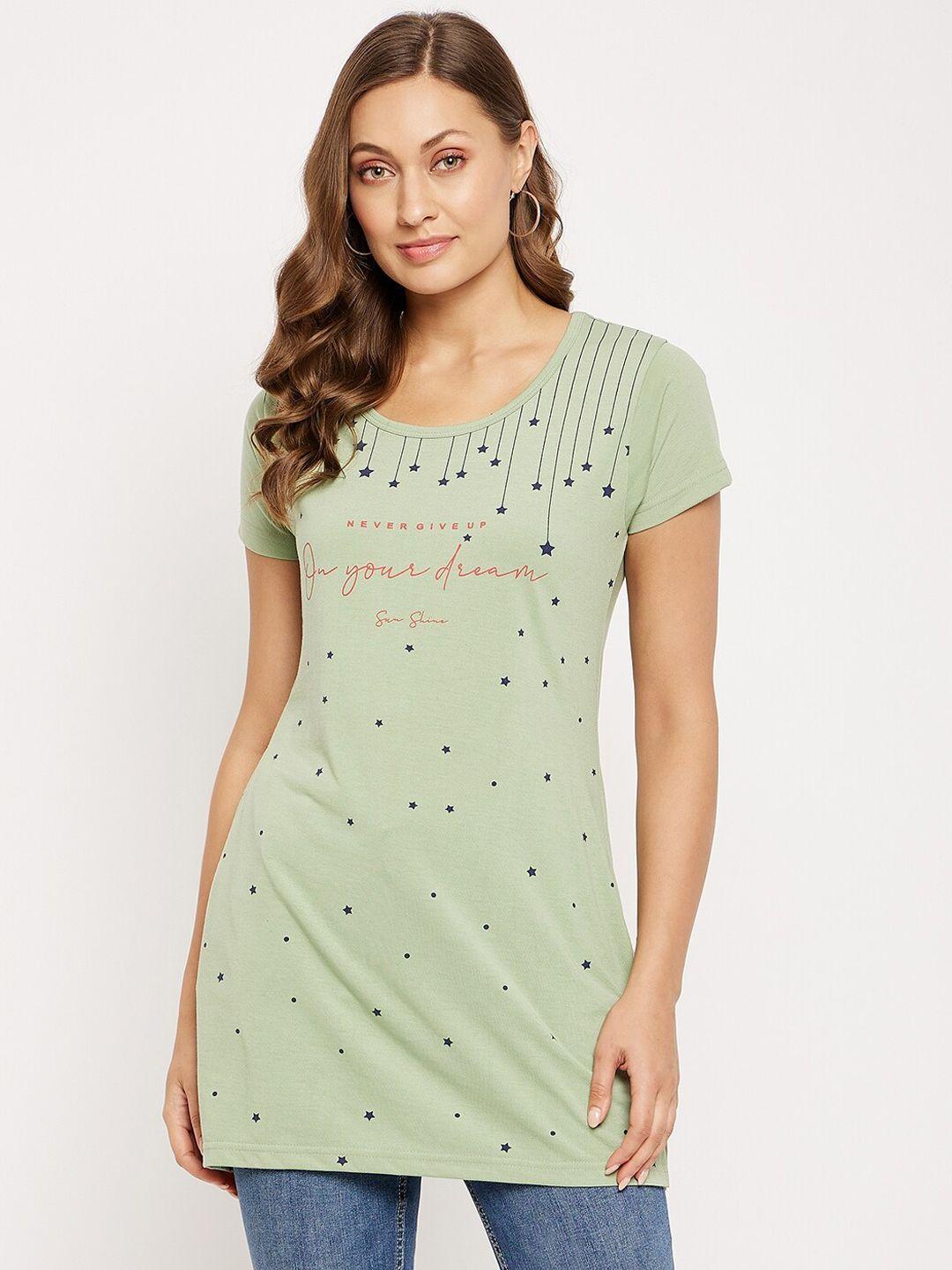 vero amore conversational printed longline cotton t-shirt