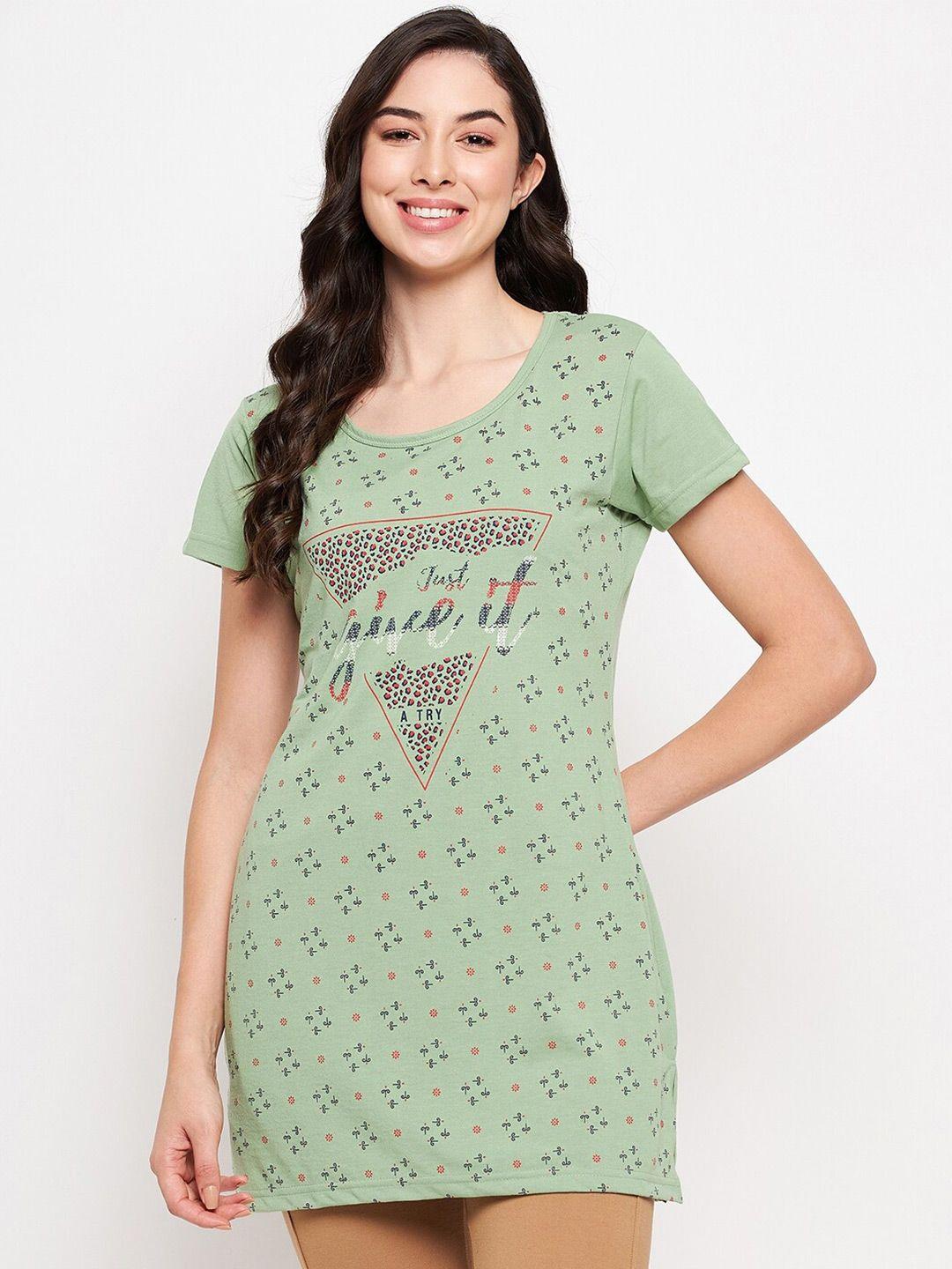 vero amore graphic printed longline cotton t-shirt