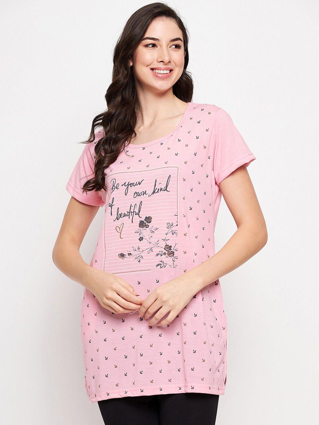 vero amore graphic printed longline cotton t-shirt