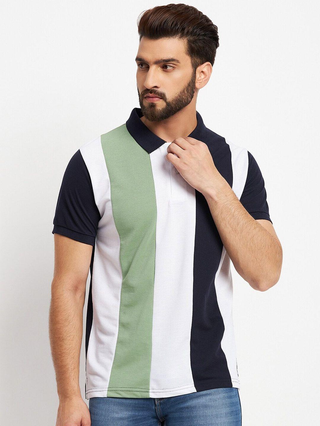 vero amore striped polo collar cotton t-shirt