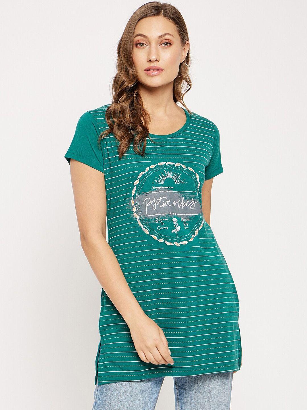 vero amore striped pure cotton longline t-shirt