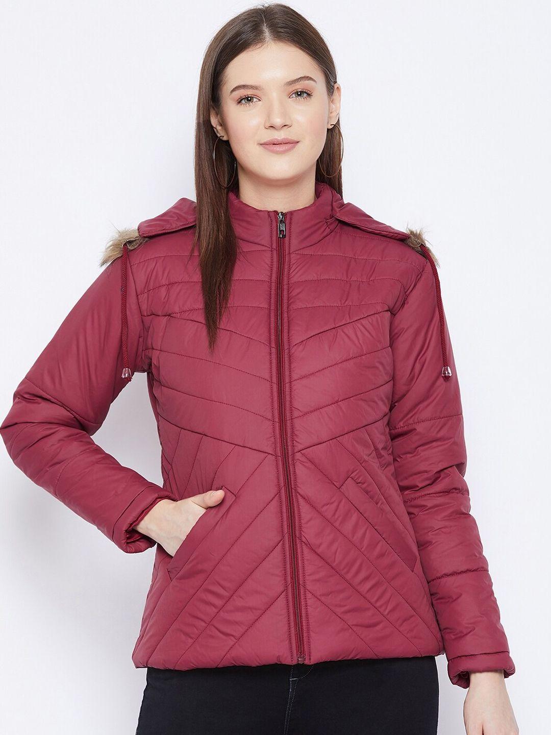 vero amore women maroon insulator outdoor parka jacket