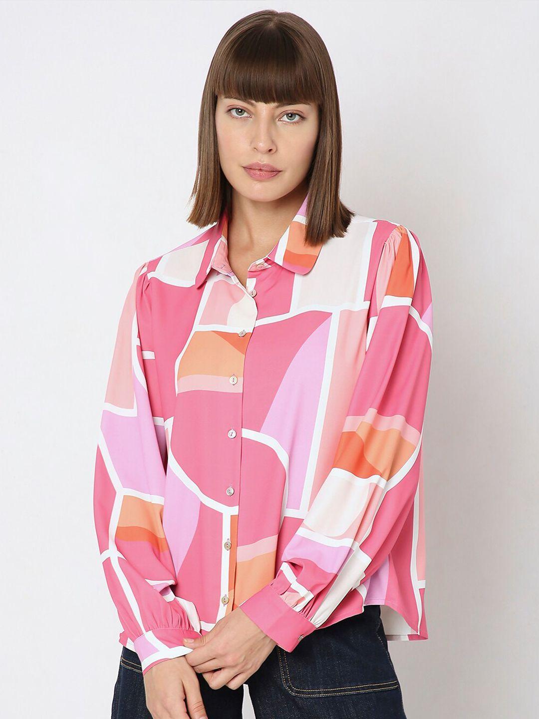 vero moda abstract opaque printed casual shirt