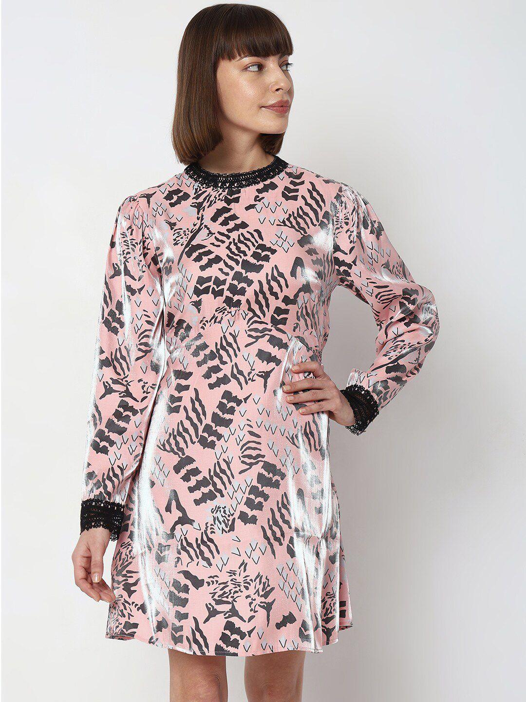 vero moda abstract printed a-line dress