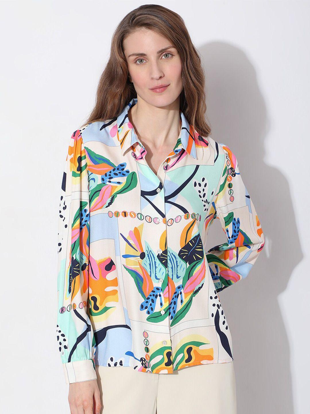 vero moda abstract printed casual shirt