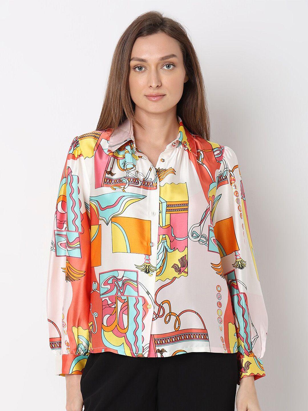 vero moda abstract printed casual shirt