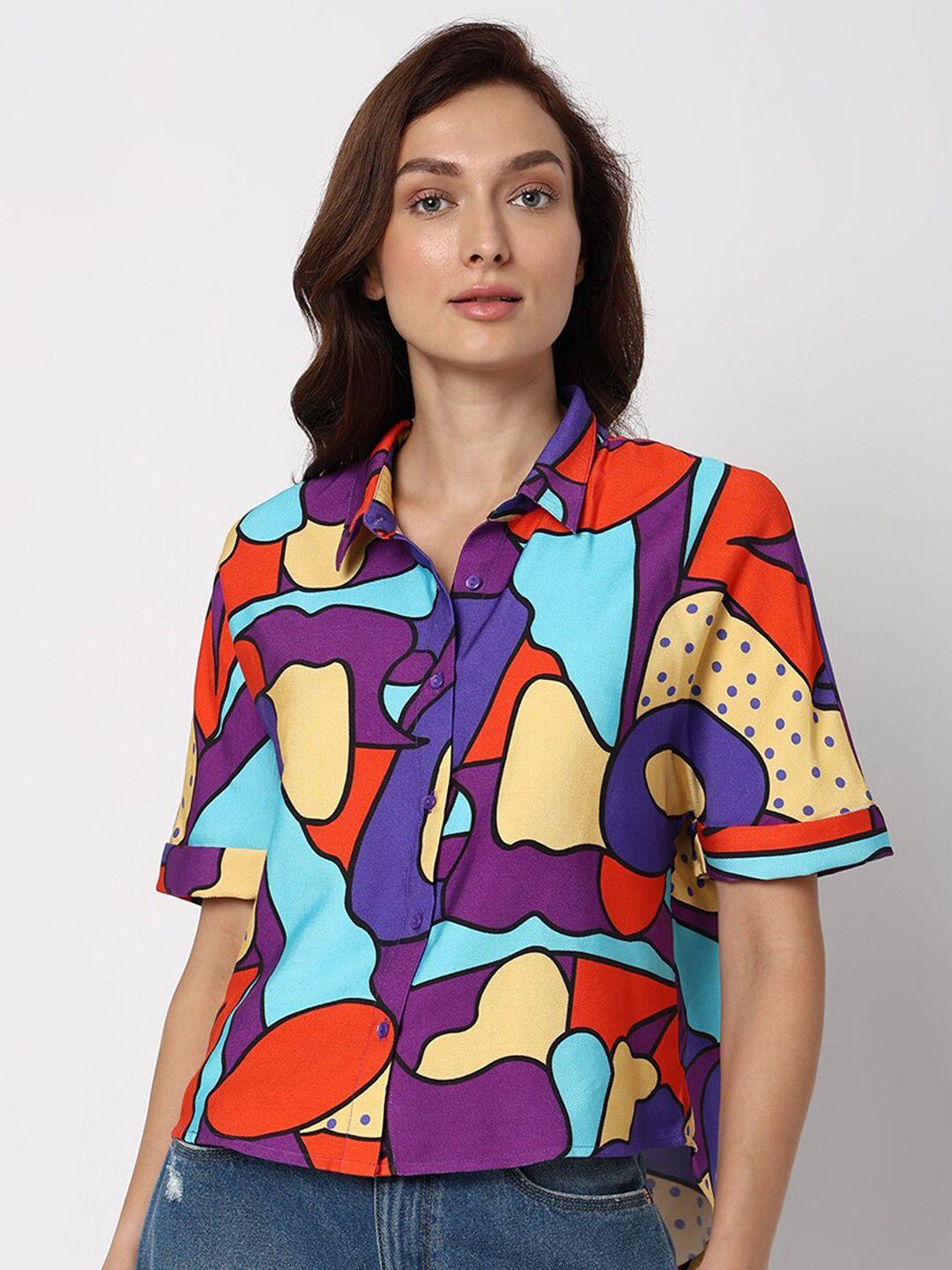 vero moda abstract printed casual shirt