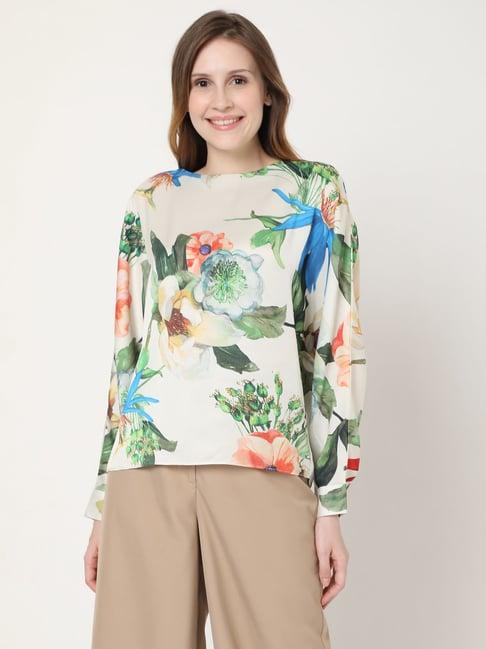 vero moda beige floral print top