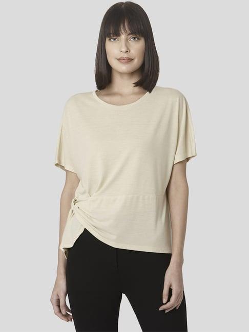 vero moda beige regular fit t-shirt