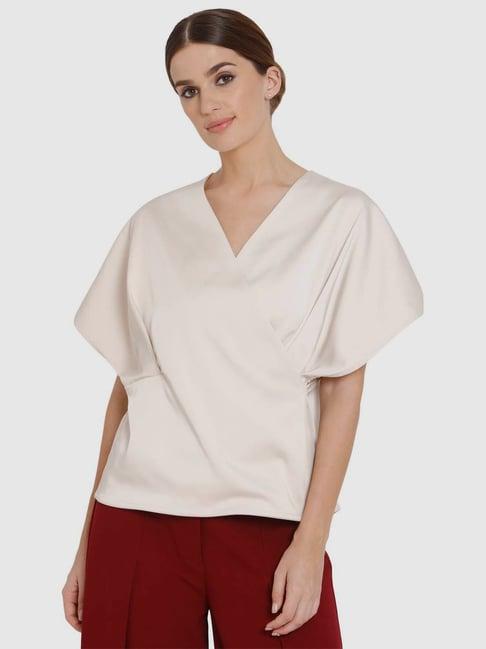 vero moda beige solid top