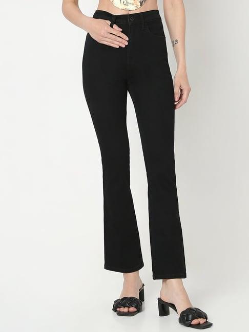 vero moda black bootcut high rise jeans