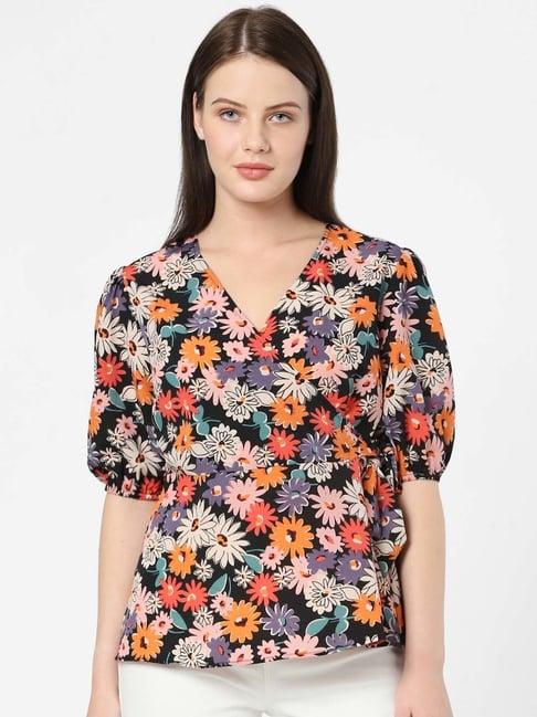 vero moda black printed top