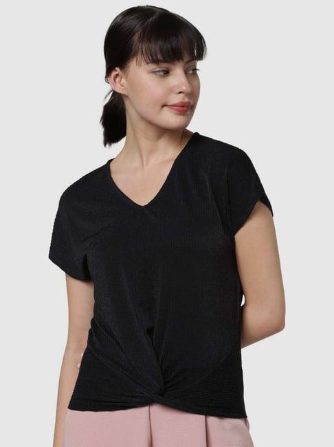 vero moda black regular fit top