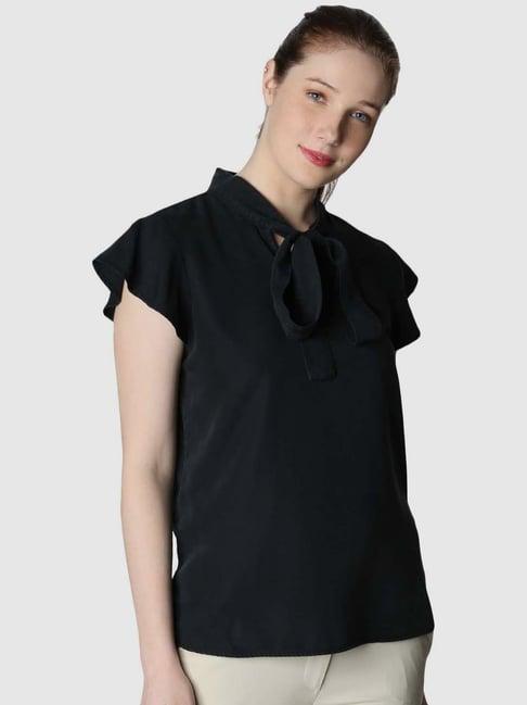 vero moda black regular fit top