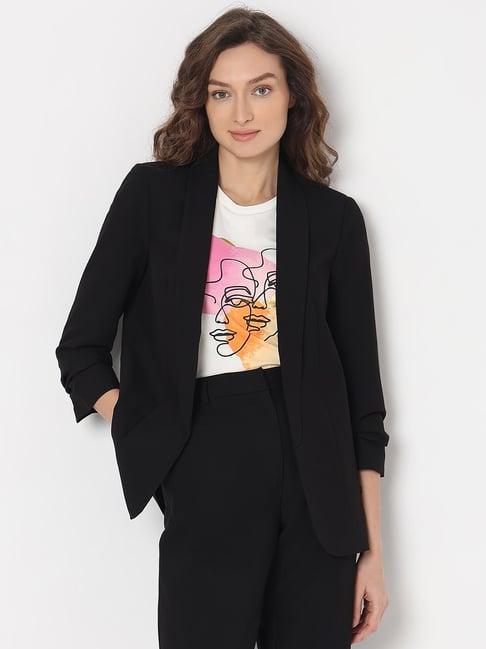 vero moda black relaxed fit blazer