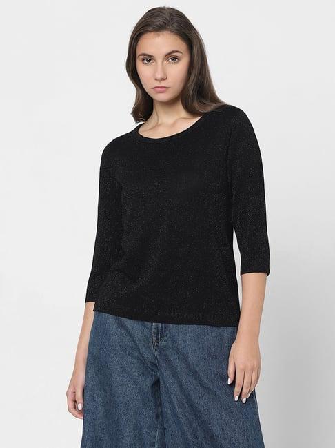 vero moda black textured sweater