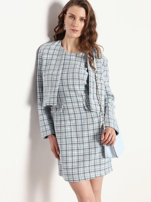 vero moda blue checks blazer