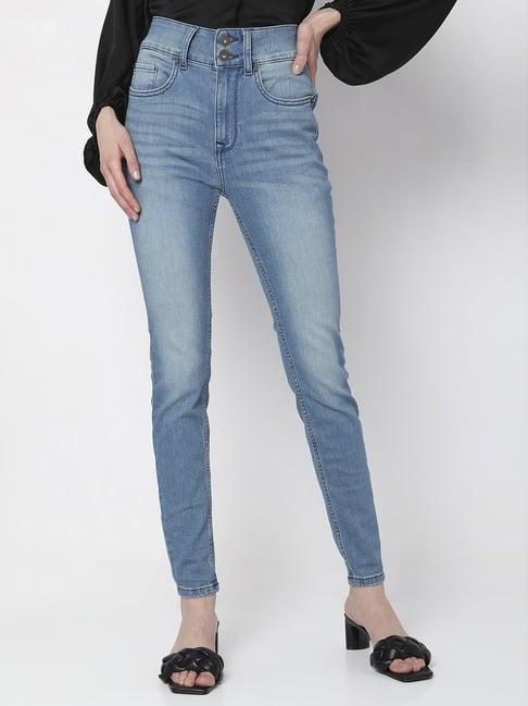 vero moda blue high rise jeans