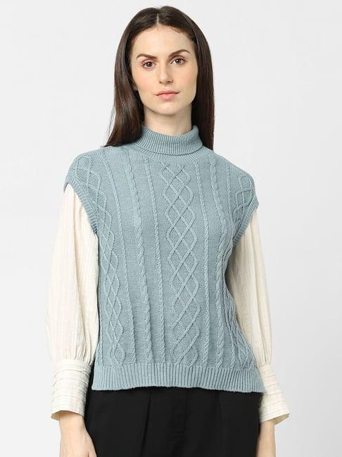 vero moda blue regular fit sweater vest