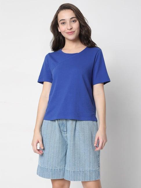 vero moda blue round neck top