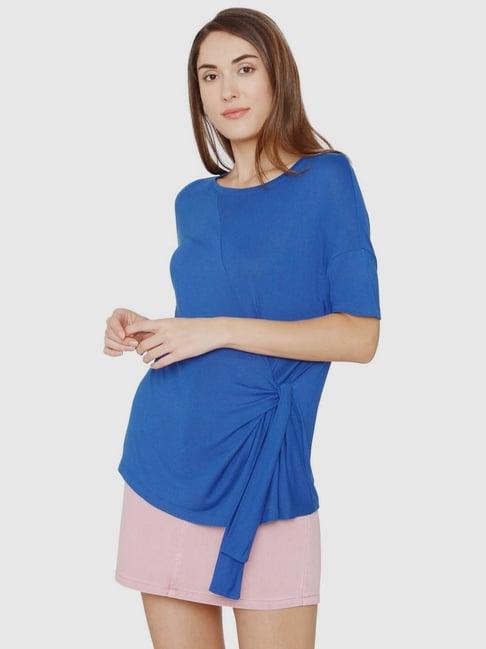 vero moda blue solid top