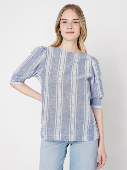 vero moda blue striped top