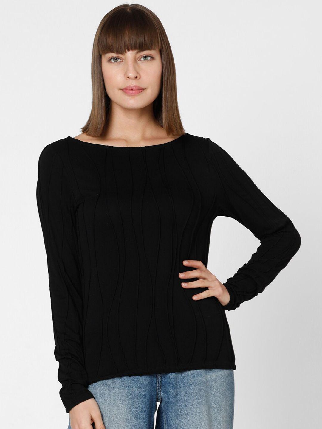 vero moda boat neck long sleeves bardot top