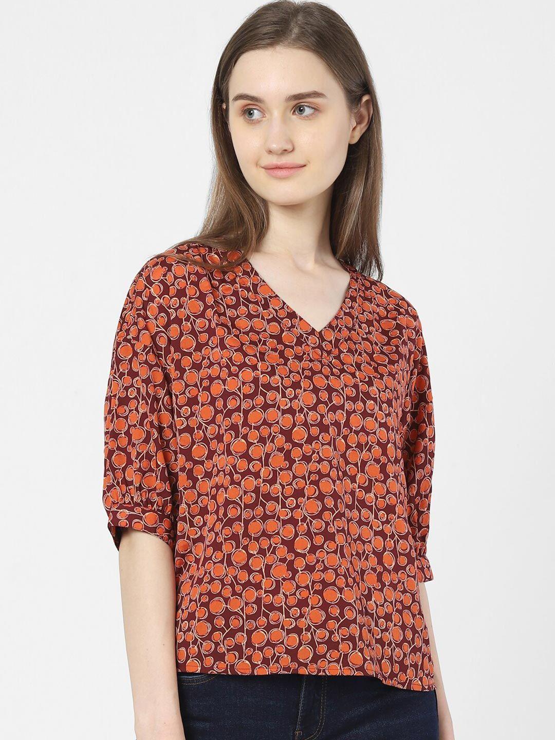 vero moda brown floral print top