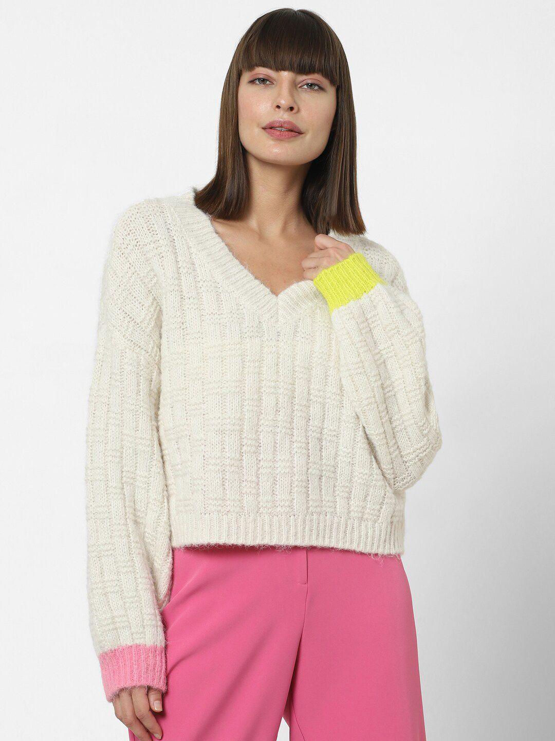 vero moda cable knit v-neck pullover