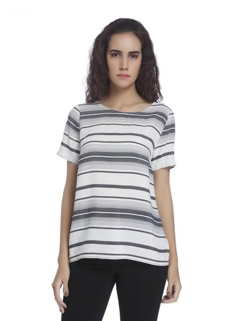 vero moda cloud dancer striped t-shirt