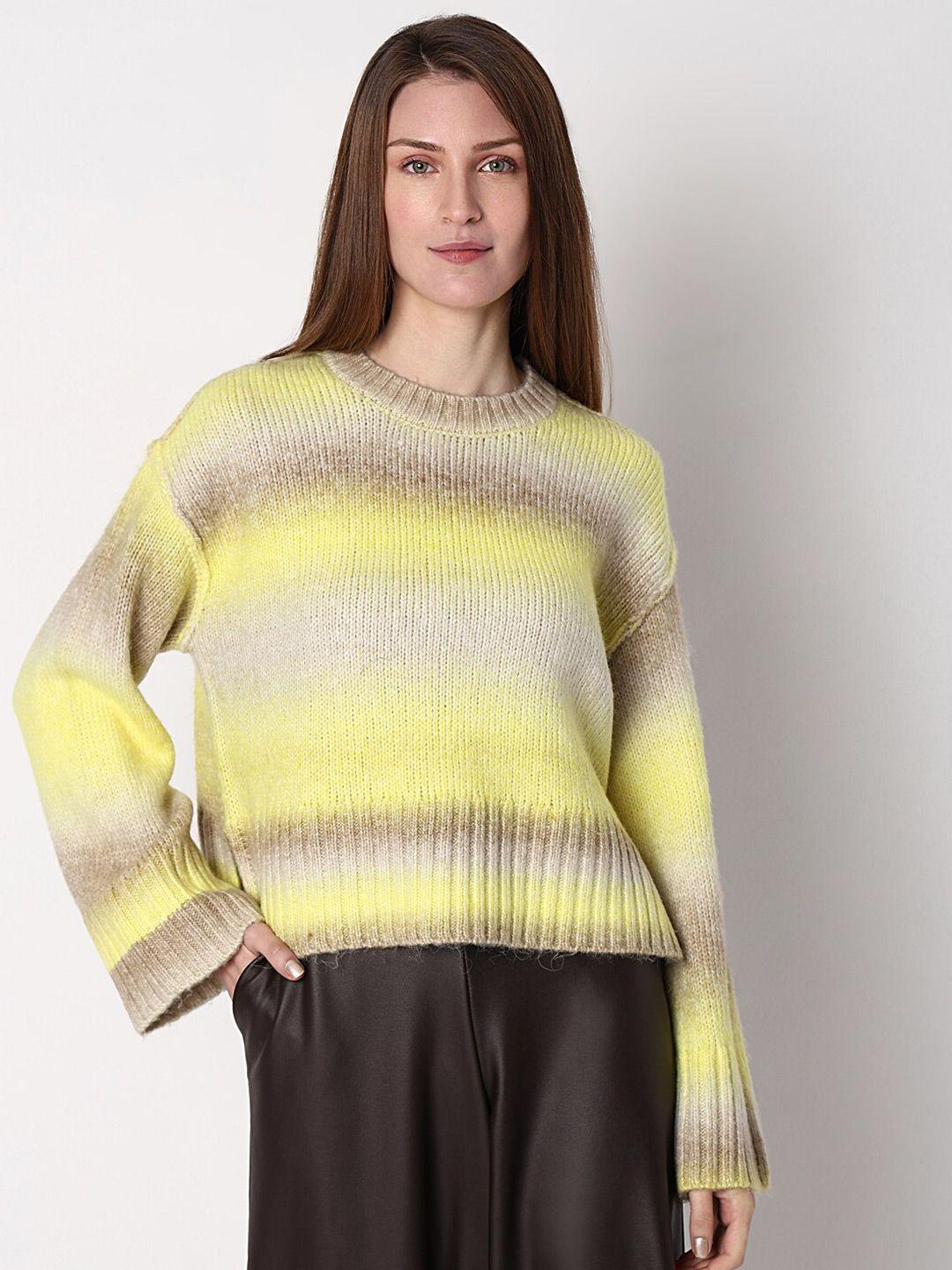 vero moda colourblocked acrylic pullover sweaters