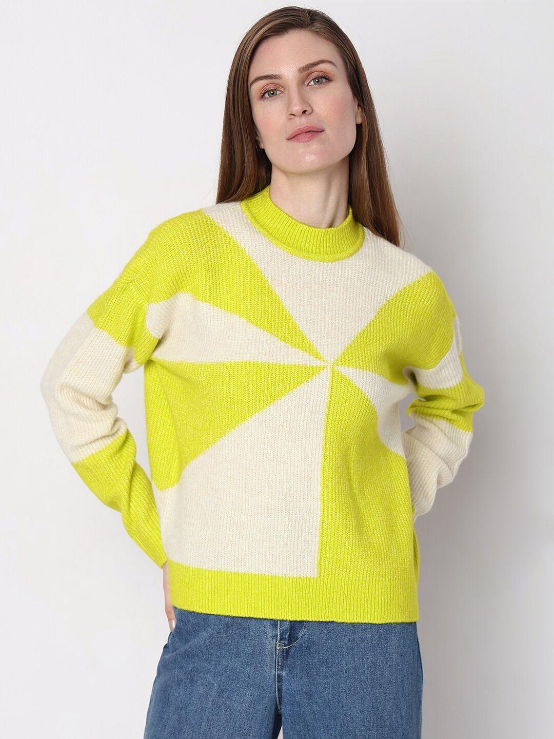 vero moda colourblocked long sleeves pullover