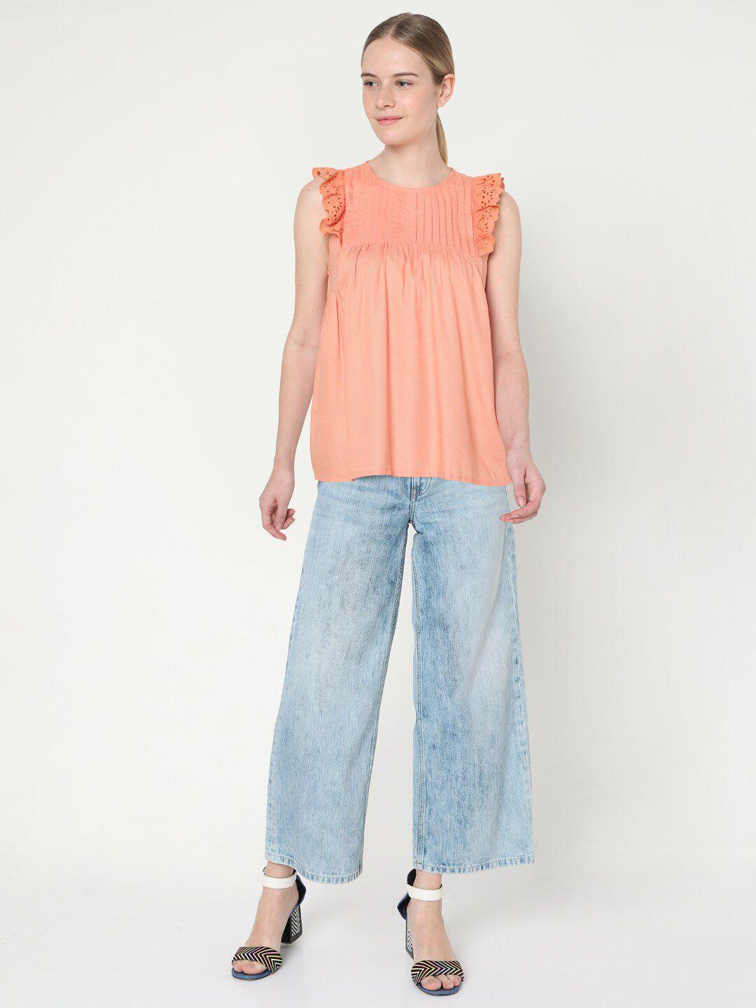 vero moda coral flutter sleeve top