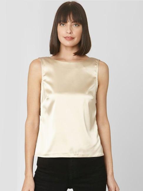 vero moda cream regular fit top