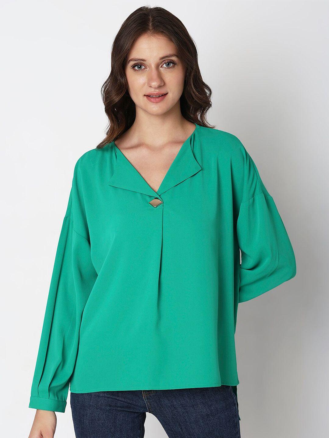 vero moda cuffed sleeves shirt style top