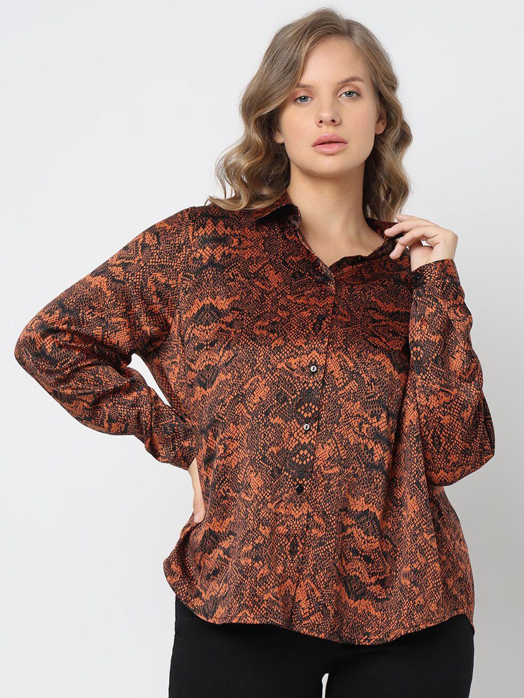 vero moda curve abstract printed casual shirt