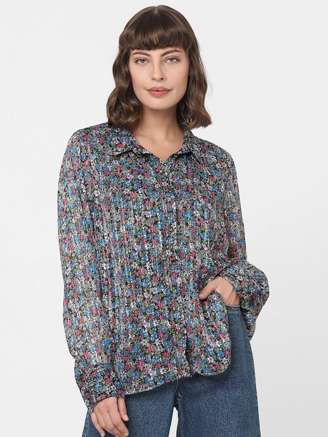 vero moda curve floral printed casual shirt