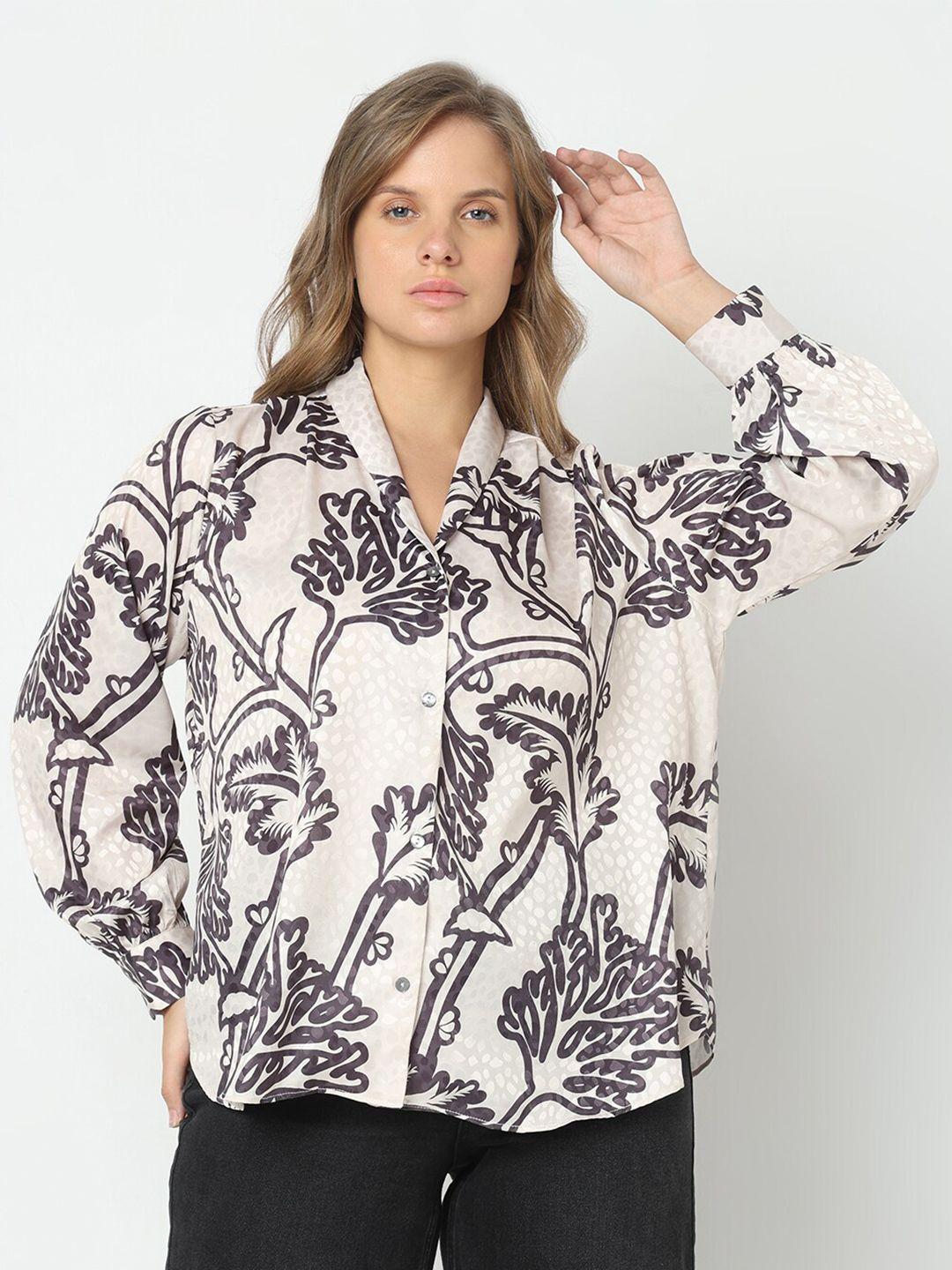 vero moda curve floral printed shirt style top