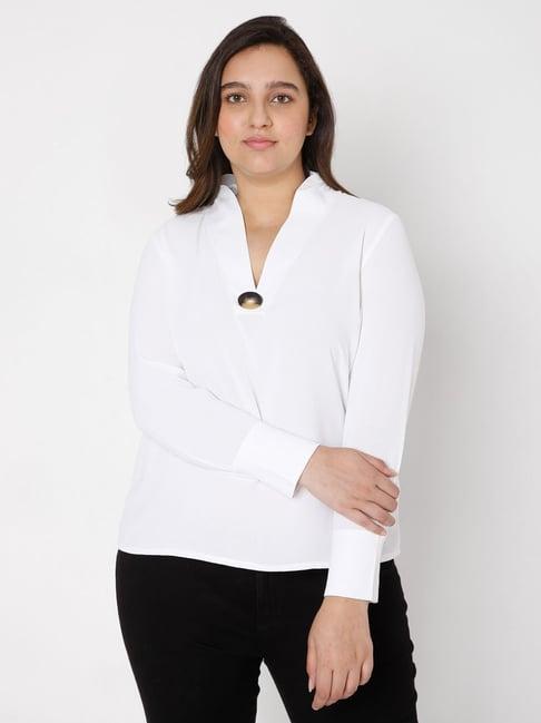 vero moda curve white regular fit top