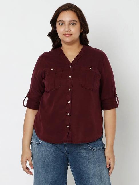 vero moda curve wine shirt