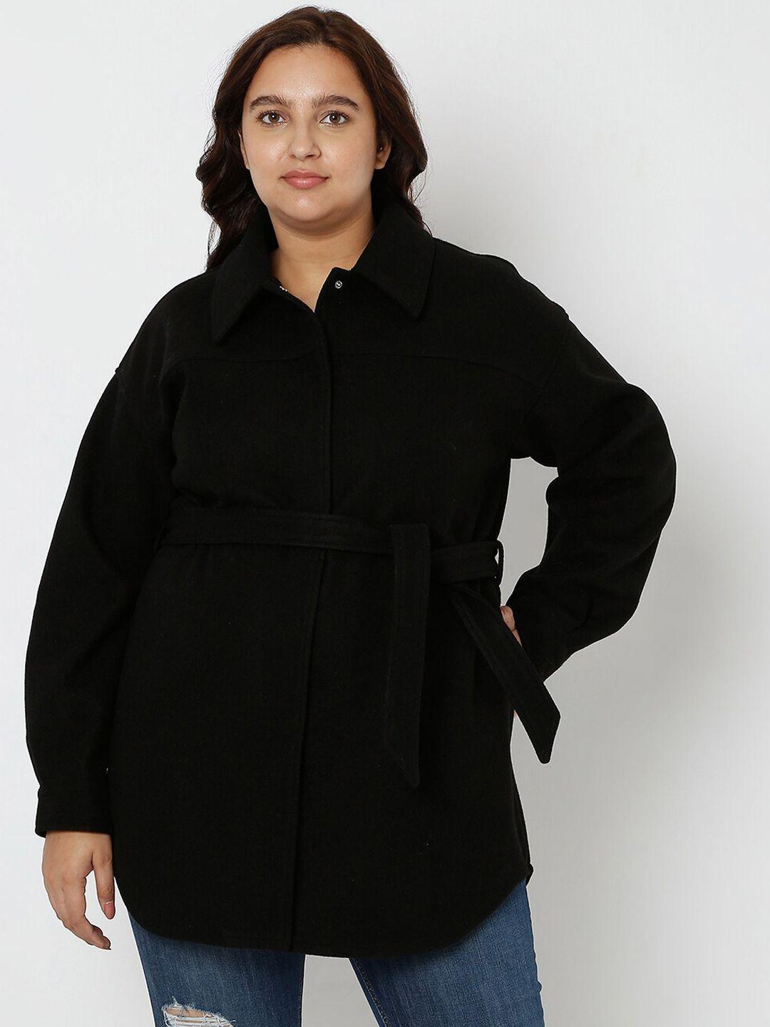 vero moda curve women black longline tailored jacket