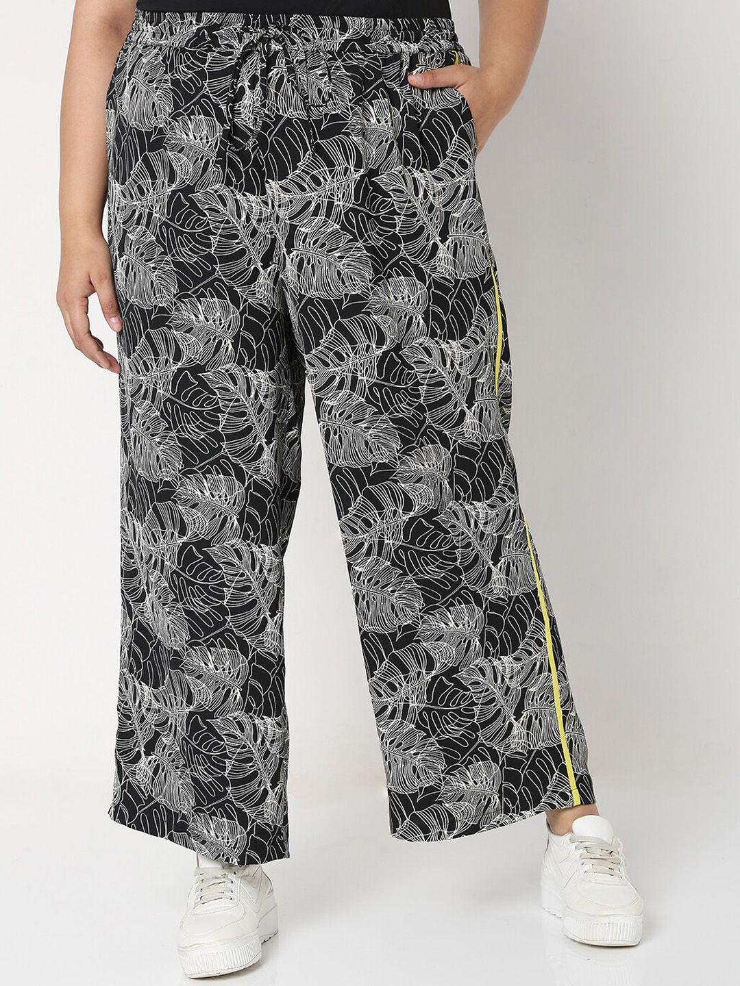 vero moda curve women black printed plus size track pants